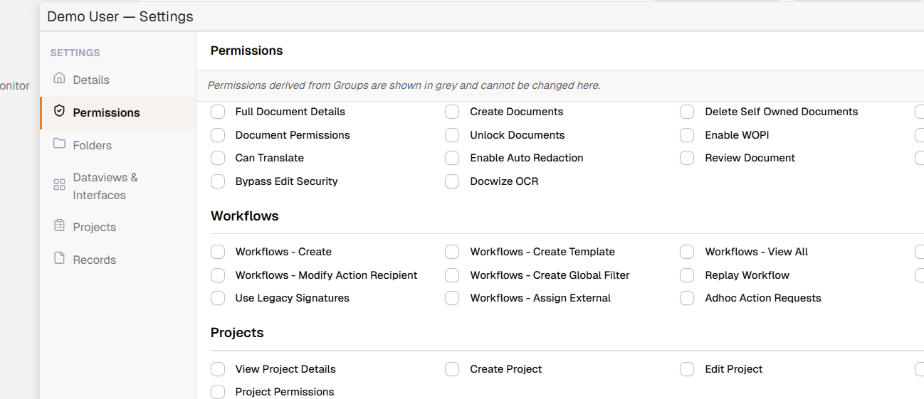 Adhoc Action Requests permission in the user permissions panel