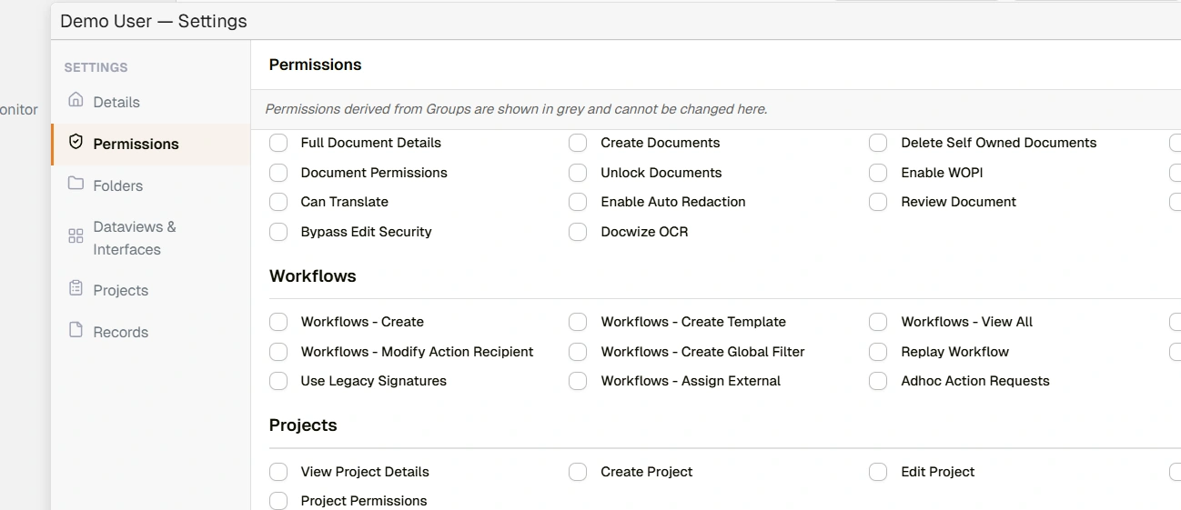 Adhoc Action Requests permission in the user permissions panel