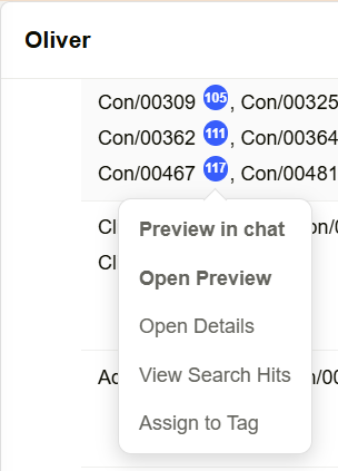 Citation menu showing the Preview in chat option
