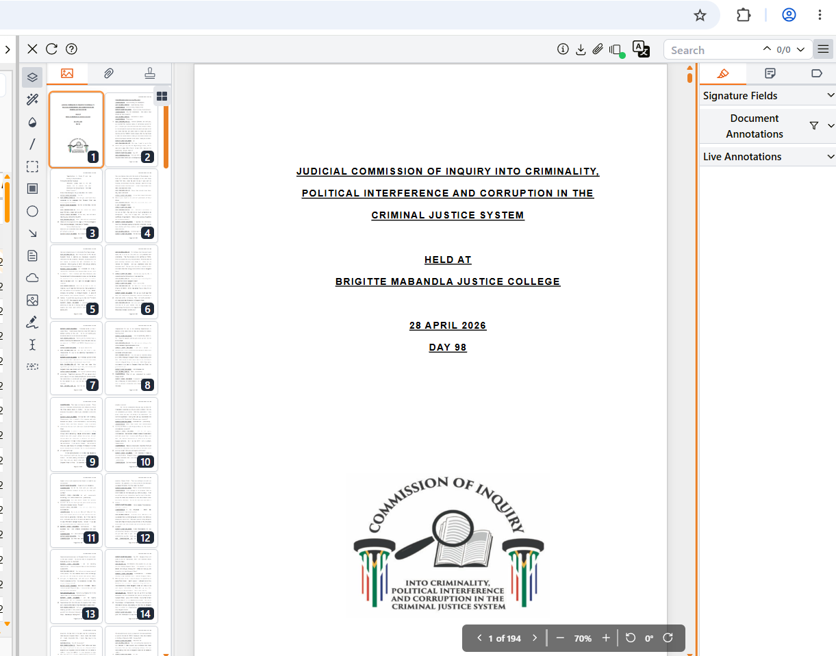 PDF viewer showing the resizable sidebar, document area, and right annotations panel