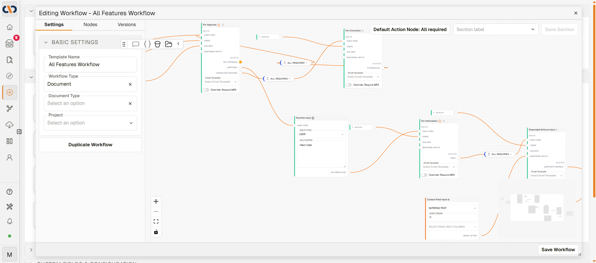 Workflow diagram auto-fit