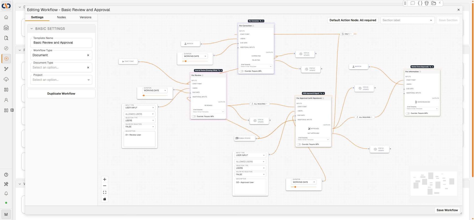 Workflow diagram builder