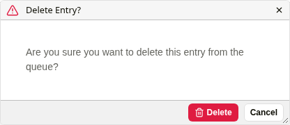 Delete Entry confirmation