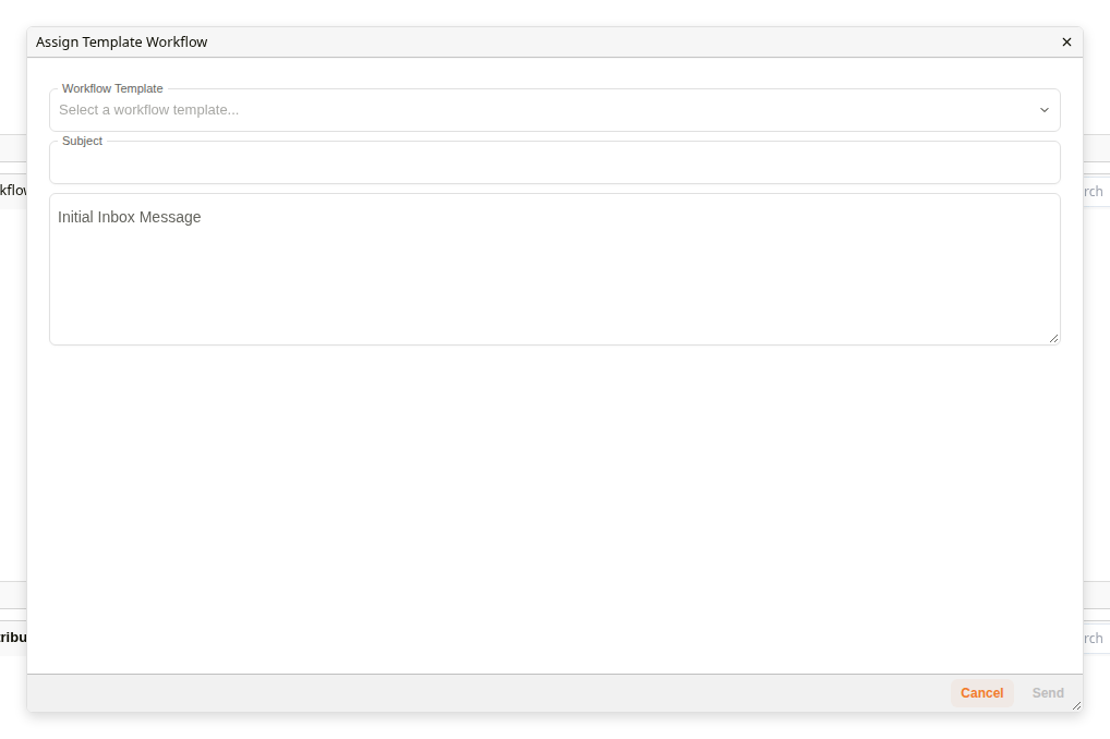 The Assign Template Workflow window