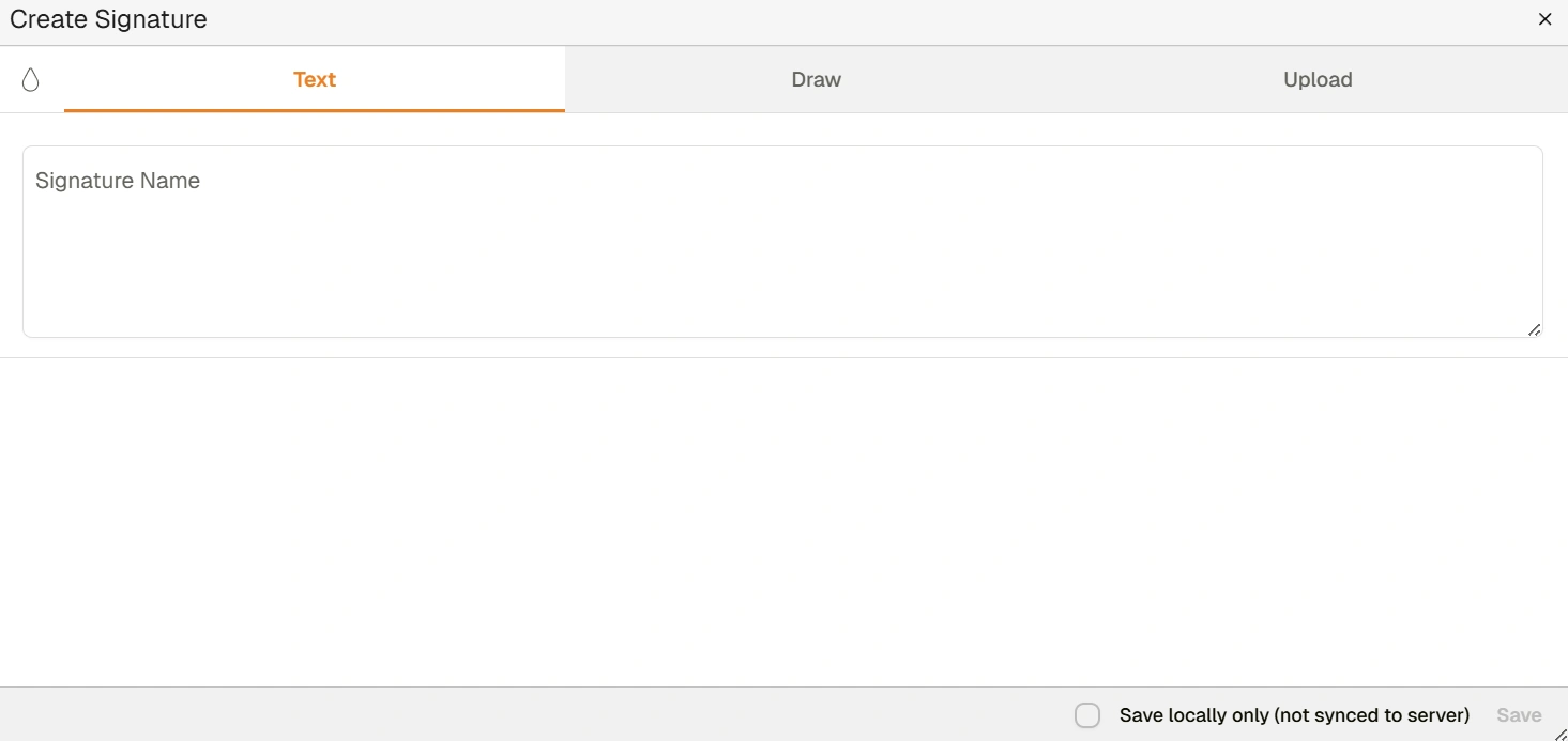 Create Signature Dialog