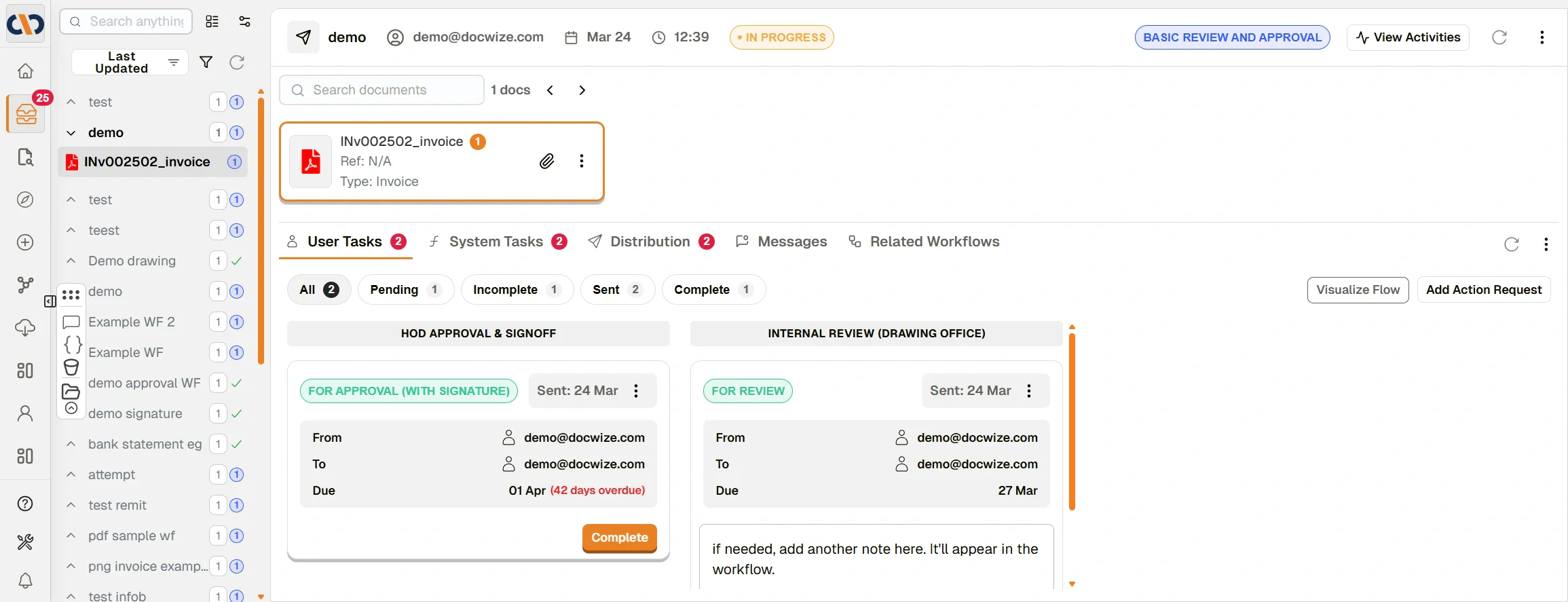 Inbox | Docwize Docs