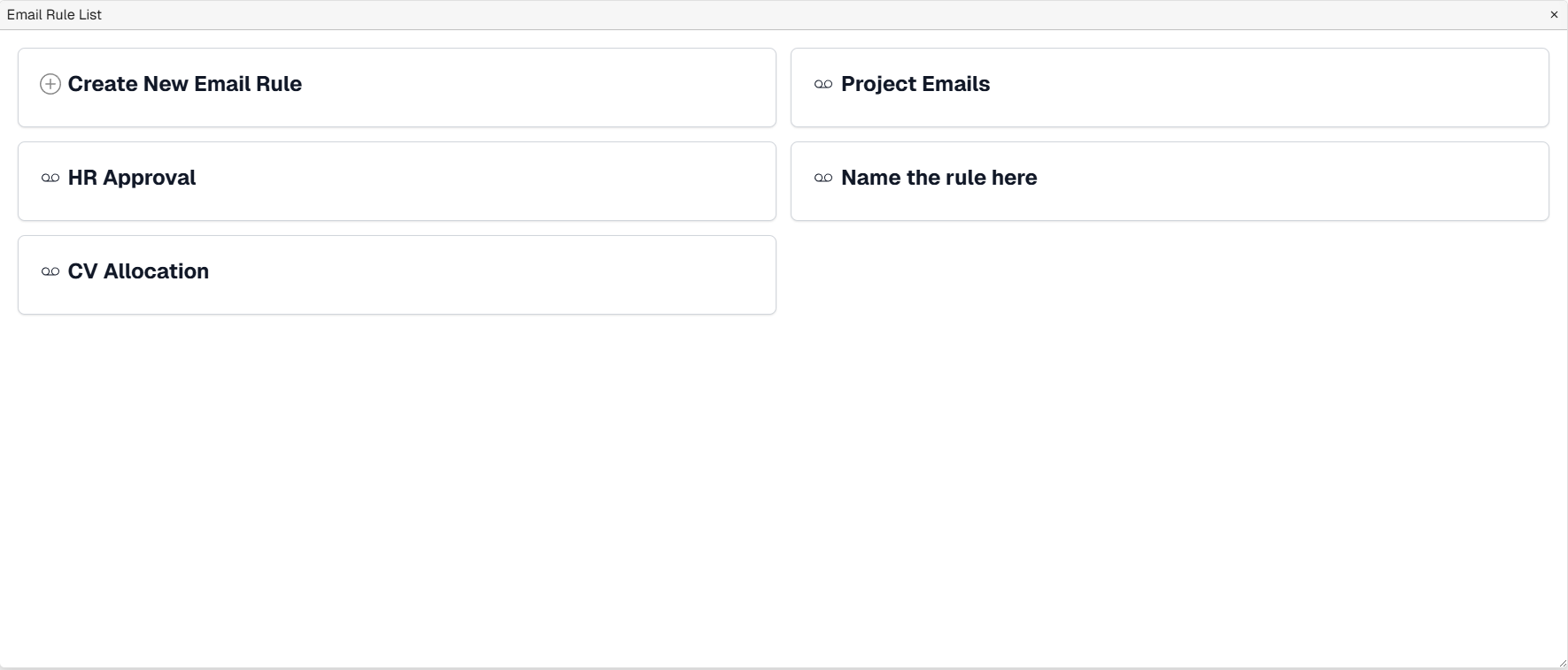 Email Rule List
