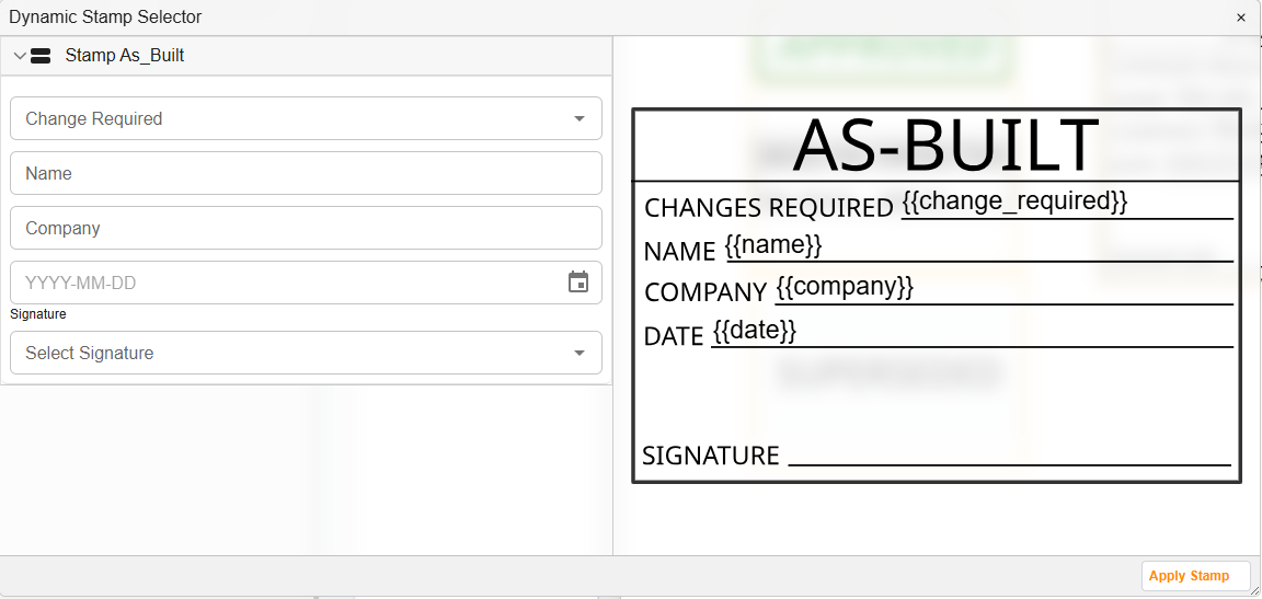 Dynamic Stamp Example Dynamic Stamps | Docwize Docs