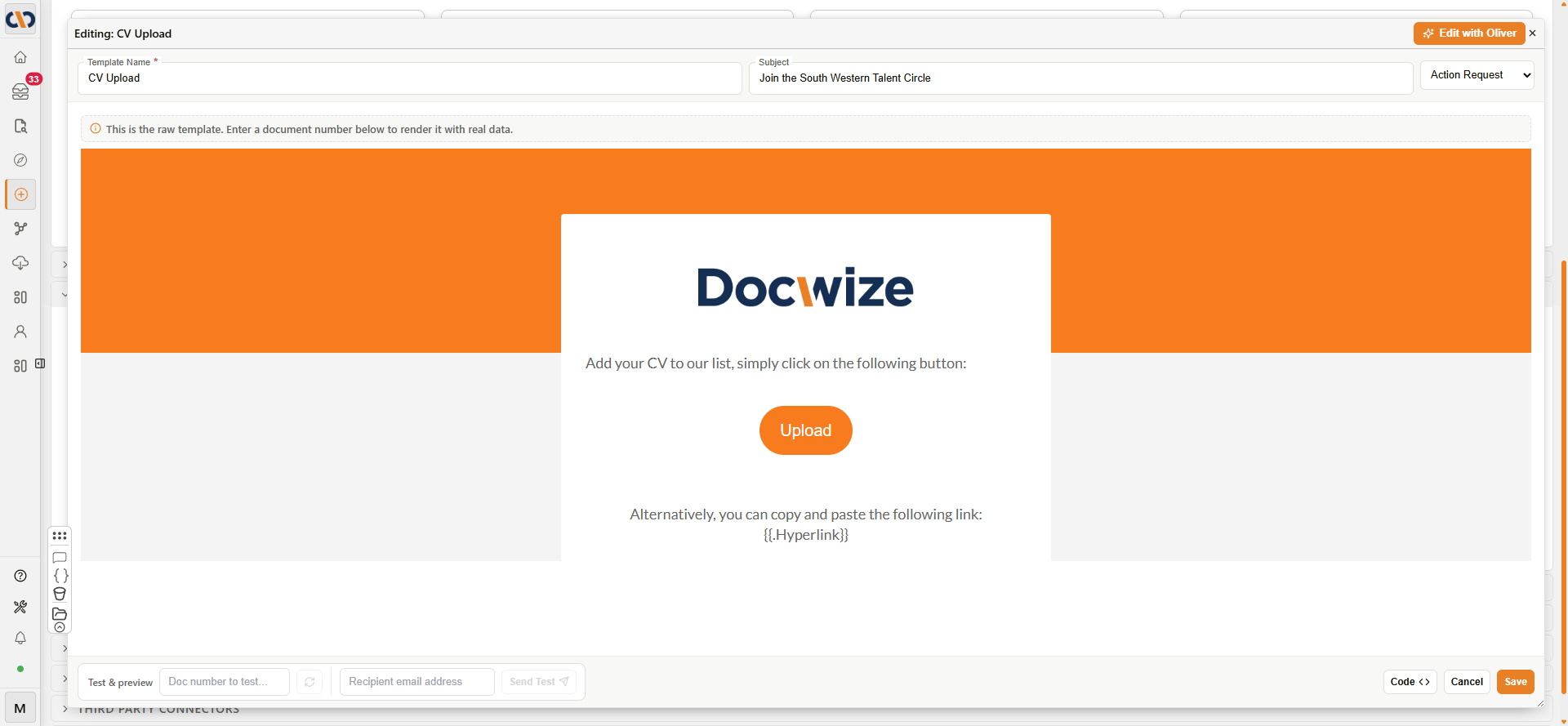 Standalone email template editor with live preview