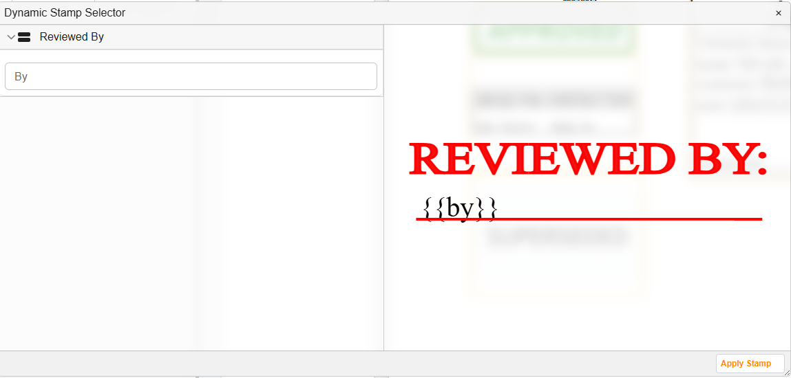 Dynamic Stamp Example Dynamic Stamps | Docwize Docs
