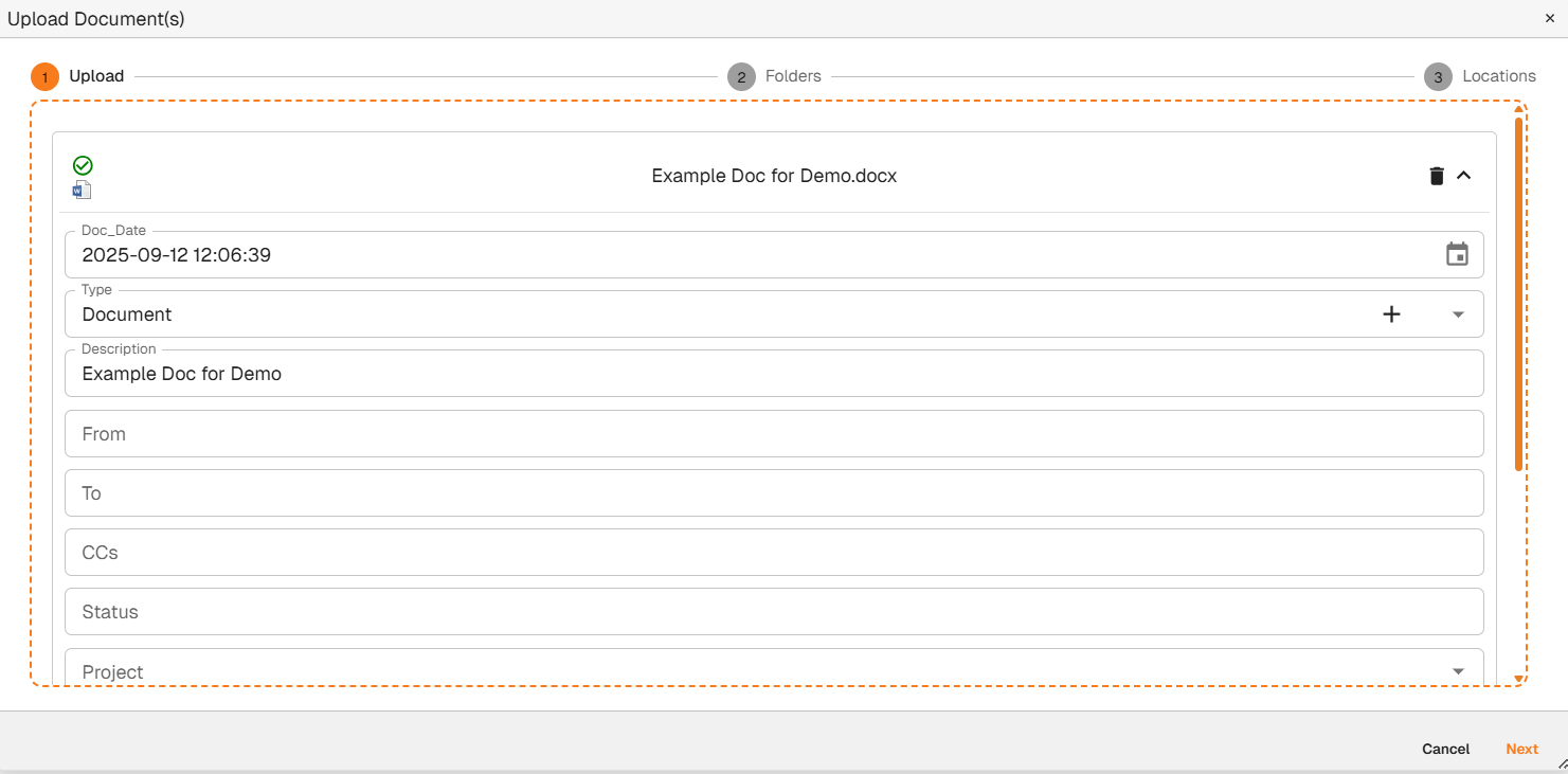 Upload via the New Module | Docwize Docs