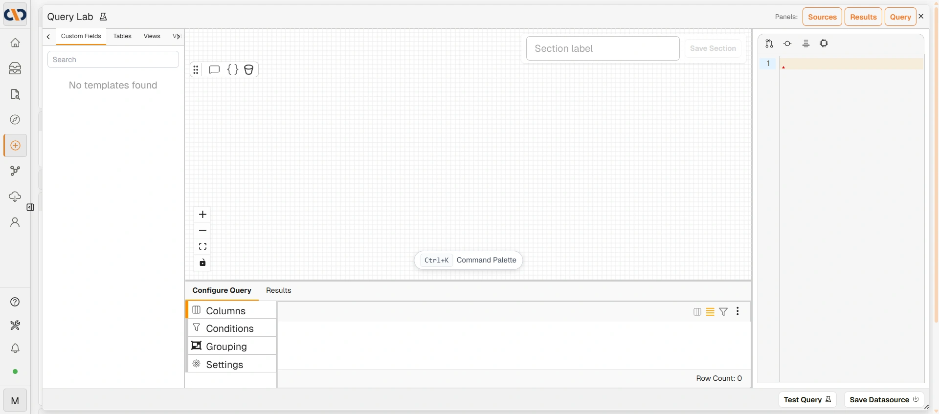 Query Lab canvas
