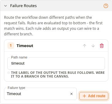 API Node Failure Routes with a timeout route