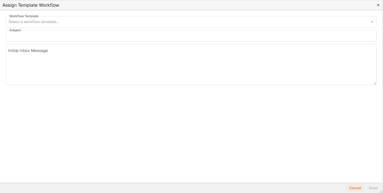 Assign Template Workflow dialog