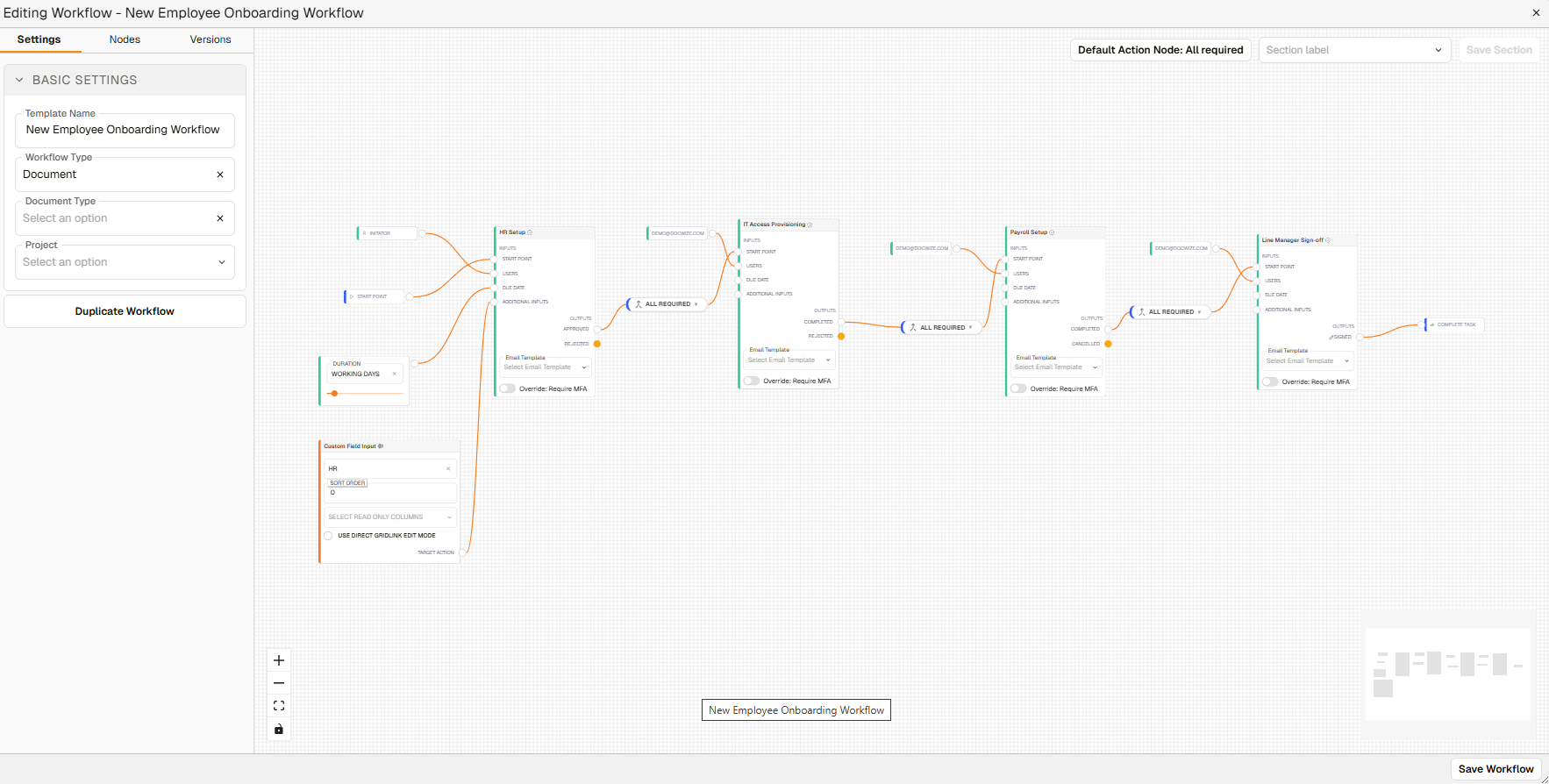 Workflow canvas