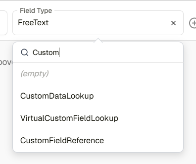 Custom Field Reference type in the field type dropdown