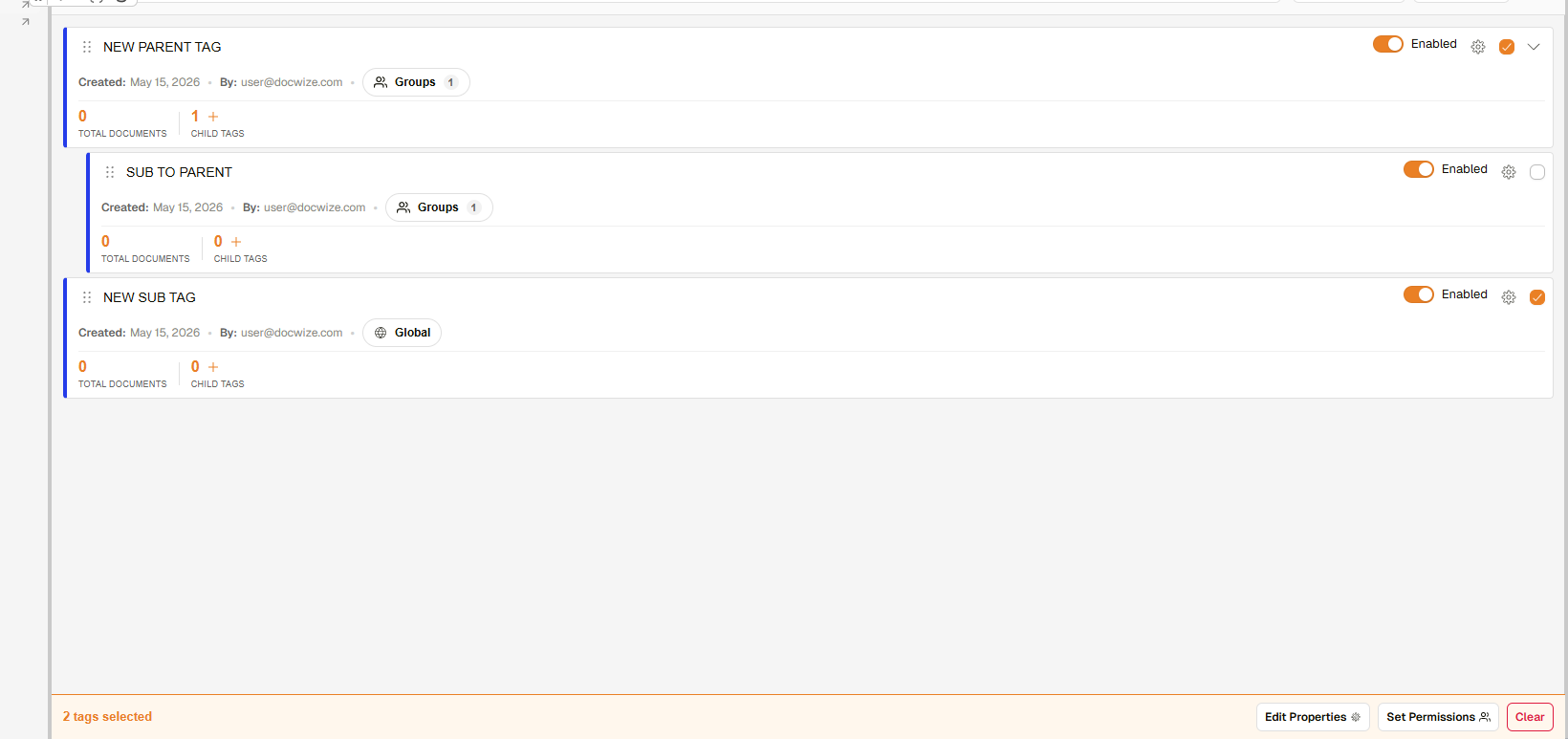 Bulk tag editing